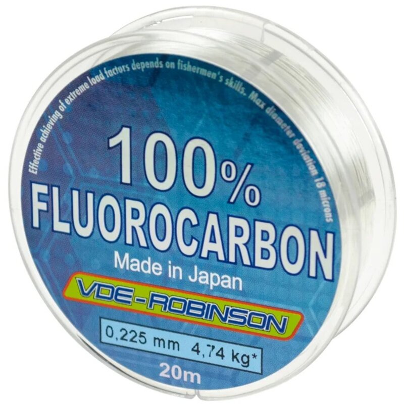 Żyłka VDE-ROBINSON Fluorocarbon 0.225 mm / 20 m Transparentny