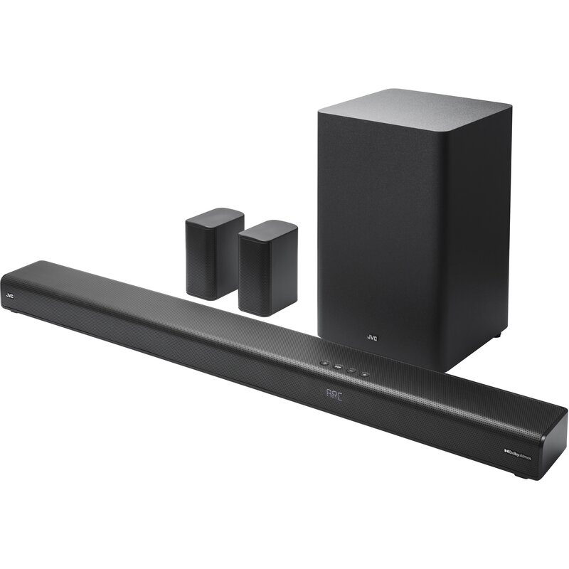 Soundbar JVC TH-E874B Czarny 5.1.2-kanałowy, Bezprzewodowy Subwoofer, HDMI ARC, Bluetooth, Dolby Atmos