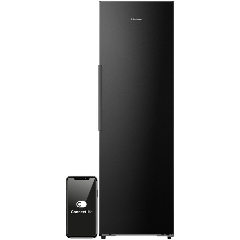 Zamrażarka HISENSE FT5K310GSFC 312l 35dB No frost 185cm do obudowy Ciemne wnętrze WiFi Connectlife Czarna Metal Cooling