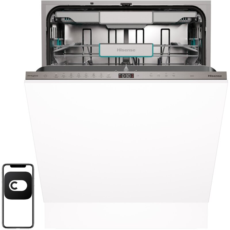 Zmywarka HISENSE HV693A65UVAD Energy Efficiency klasa A-10% Higiena UV Autodozowanie 16 kompletów naczyń AutoOpen Wi-Fi