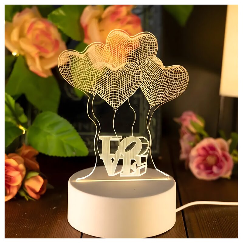 Lampka nocna EXTRALINK Cztery serca 3D USB