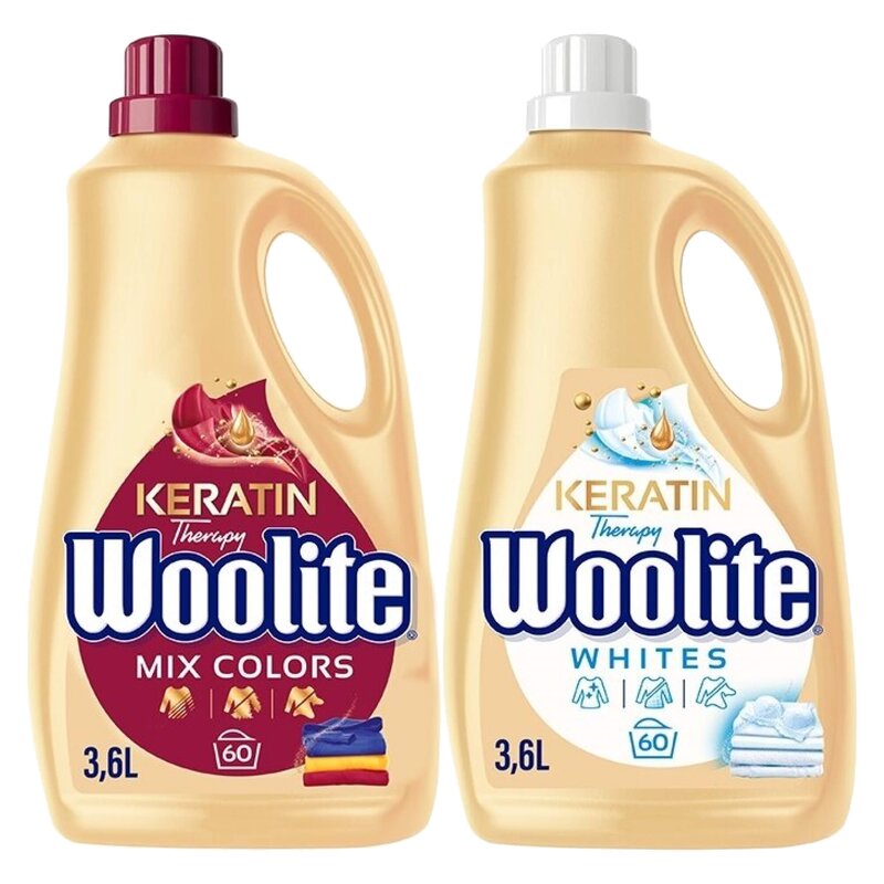 Płyn do prania WOOLITE Keratin Therapy 3600 ml + Płyn do prania WOOLITE Keratin Therapy Biały 3600 ml