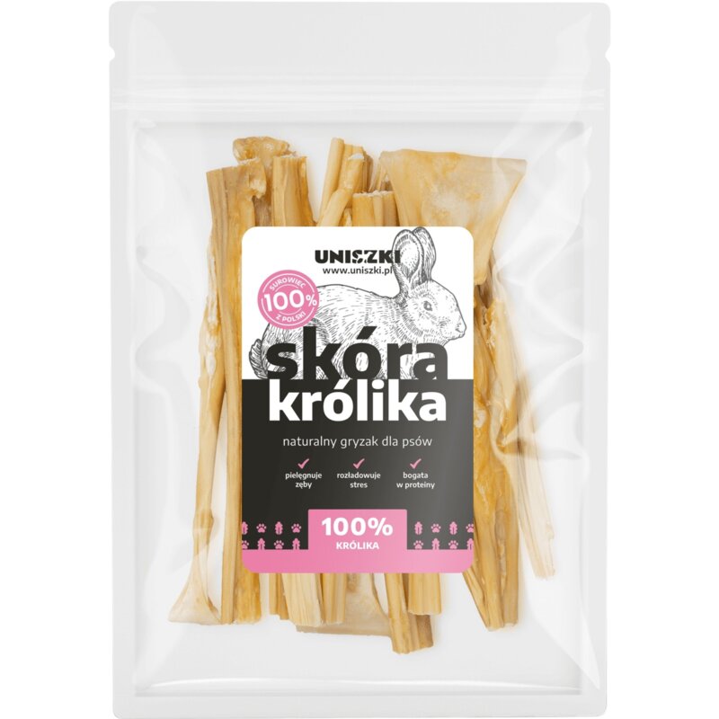 Przysmak dla psa UNISZKI Skóra królika 100 g
