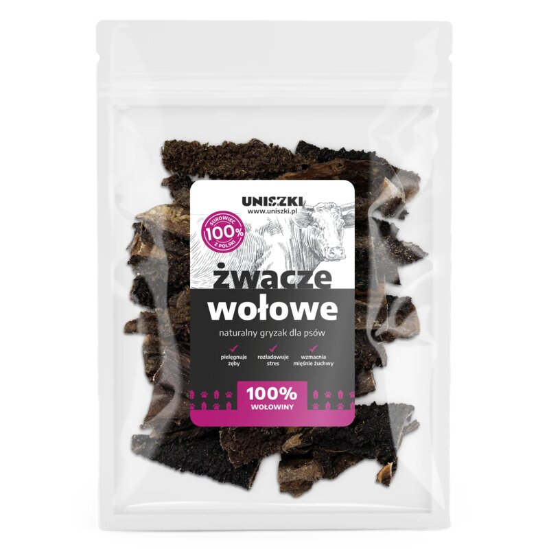 UNISZKI Żwacze wołowe Mono - przysmak dla psa - 500g