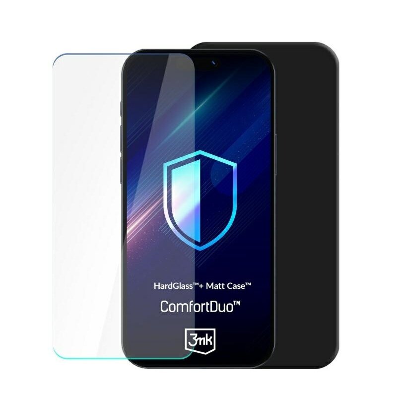 Etui 3MK ComfortDuo Matt Black do Samsung Galaxy S25+ Czarny + szkło hartowane