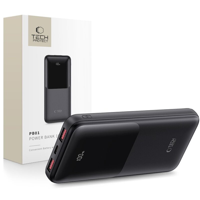 Powerbank TECH-PROTECT PB01 10000 mAh 22.5W Czarny
