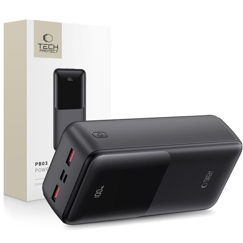 Powerbank TECH-PROTECT PB03 30000 mAh 22.5W Czarny