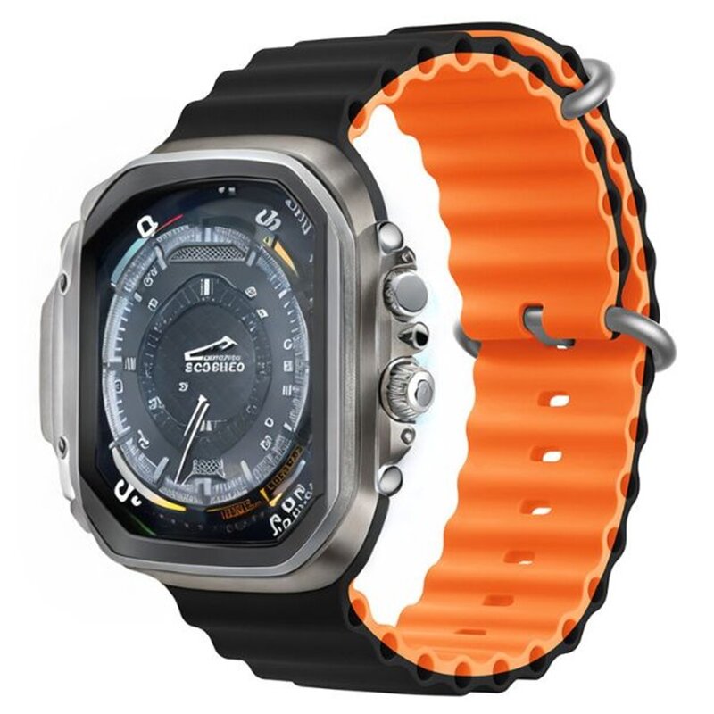 Pasek DEVIA Deluxe Sport6 do Apple Watch do koperty 42/44/45/49mm Czarno-pomarańczowy
