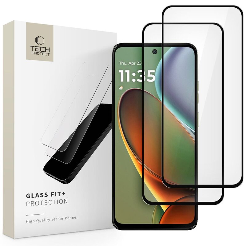 Szkło hartowane TECH-PROTECT Glass Fit+ do Motorola Moto G15/G15 Power/G05/E15/G17/G17 Power Czarny (2 szt.)