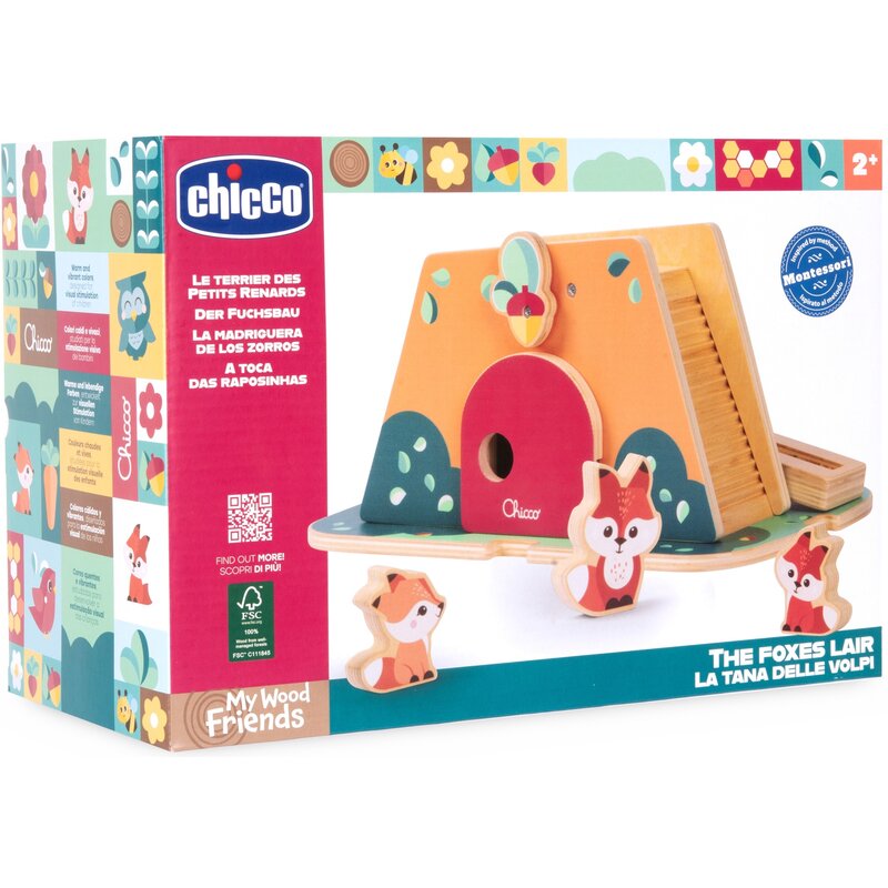 Zabawka CHICCO My Wood Friends Drewniana kryjówka lisów 00012194000000