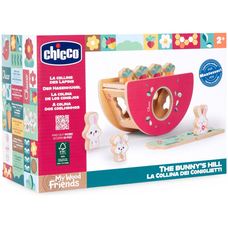 Zabawka CHICCO My Wood Friends Drewniane wzgórze króliczków 00012195000000