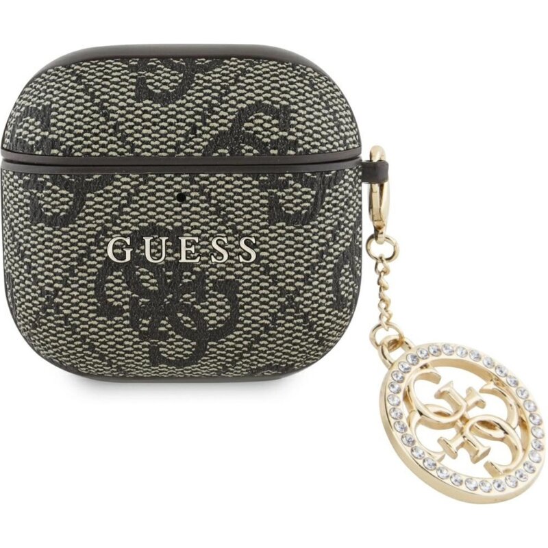 Guess 4G Strass Charm do Apple Airpods 4 Brązowy