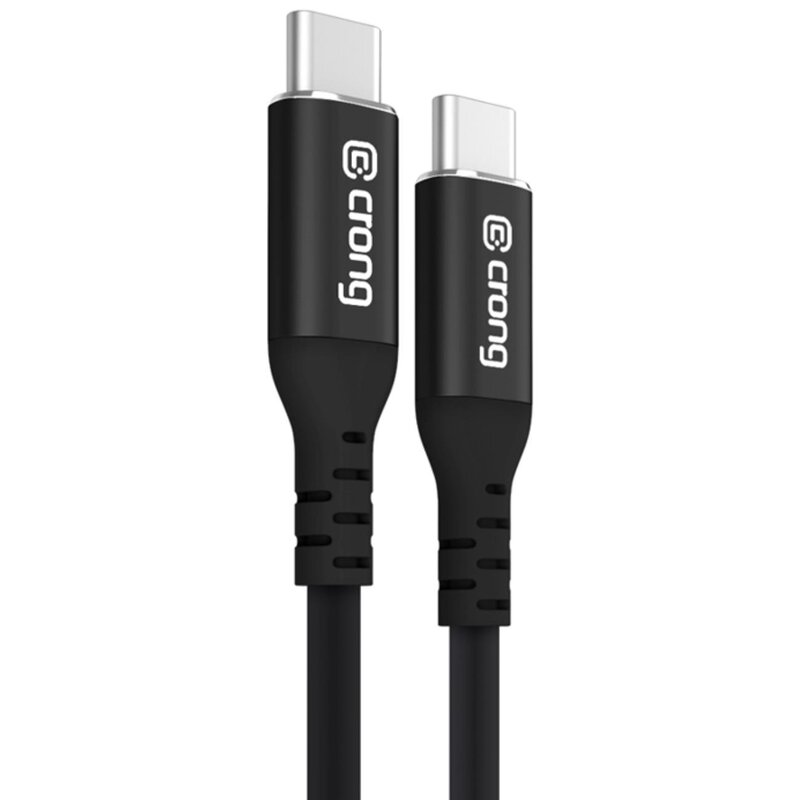 Kabel USB-C - USB-C CRONG Soft Link 2 m Czarny