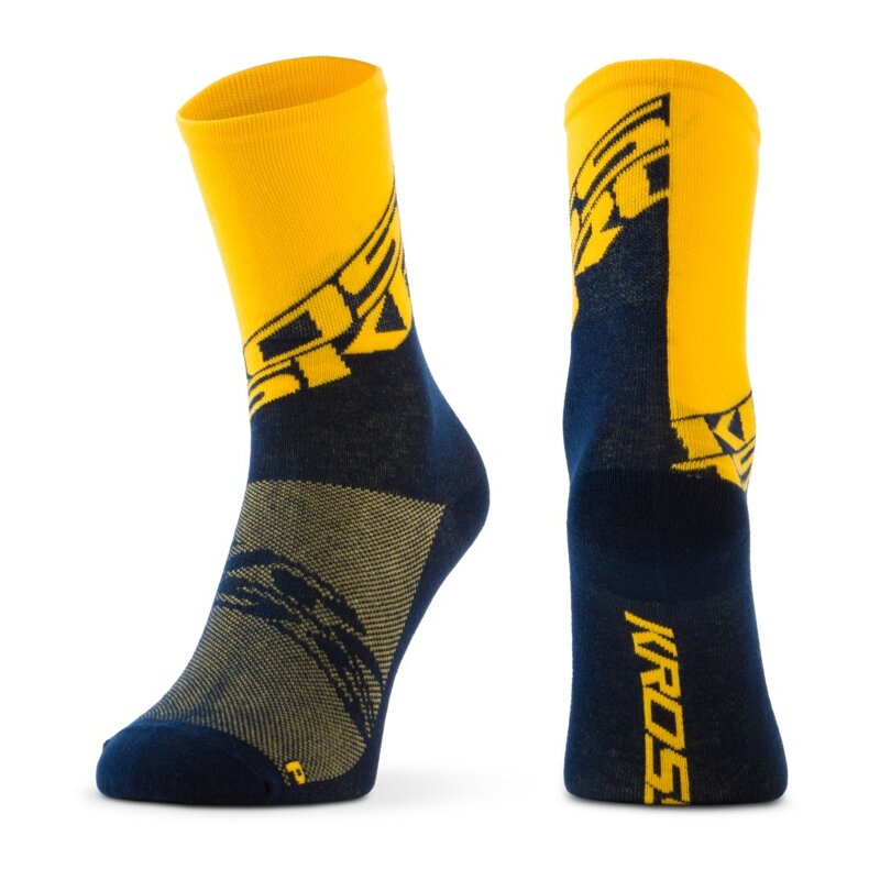 Skarpetki rowerowe KROSS Rubble Mid (rozmiar S) Żółty
