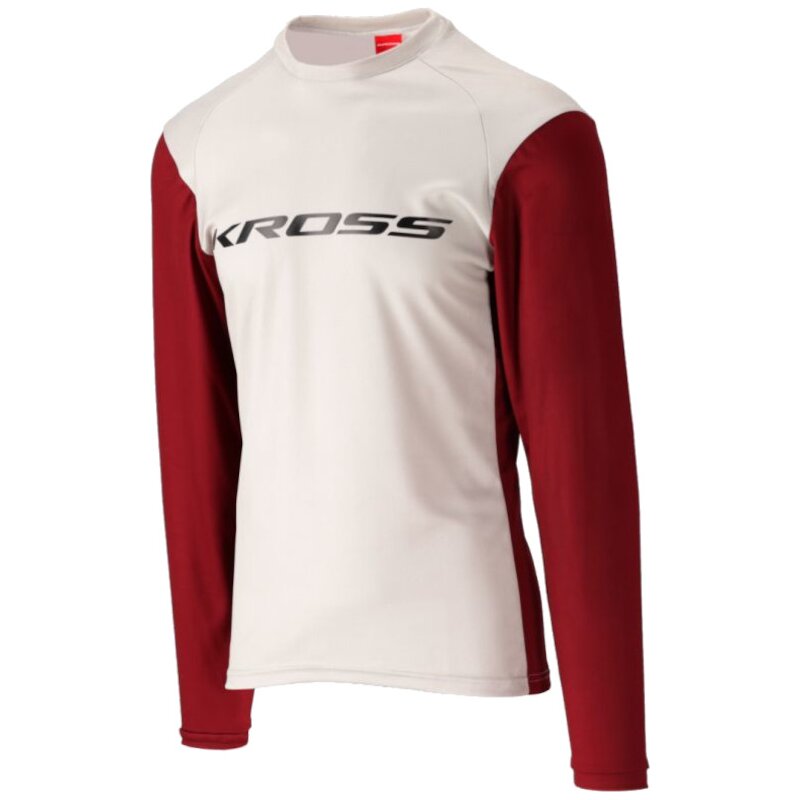 Koszulka rowerowa KROSS Hyde Long Sleeve (rozmiar S) Czerwono-biały