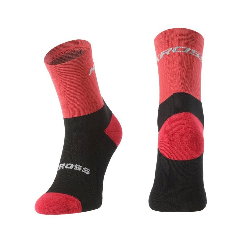Skarpetki rowerowe KROSS Loony Mid (rozmiar 36-38) Czarno-czerwony