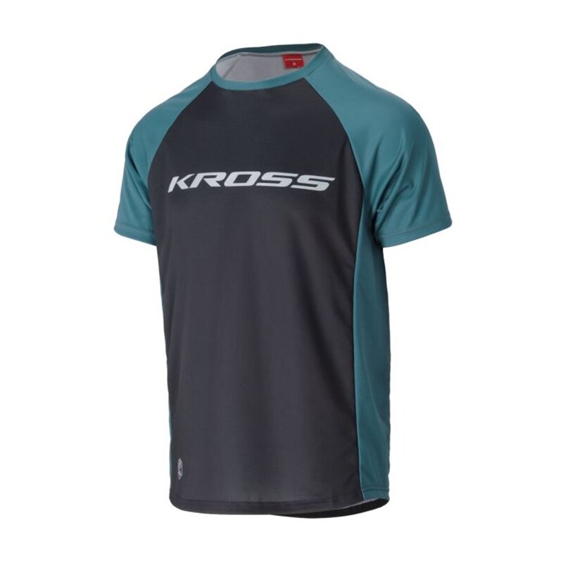 Koszulka rowerowa KROSS Hyde Short Sleeve (rozmiar S) Niebiesko-czarny