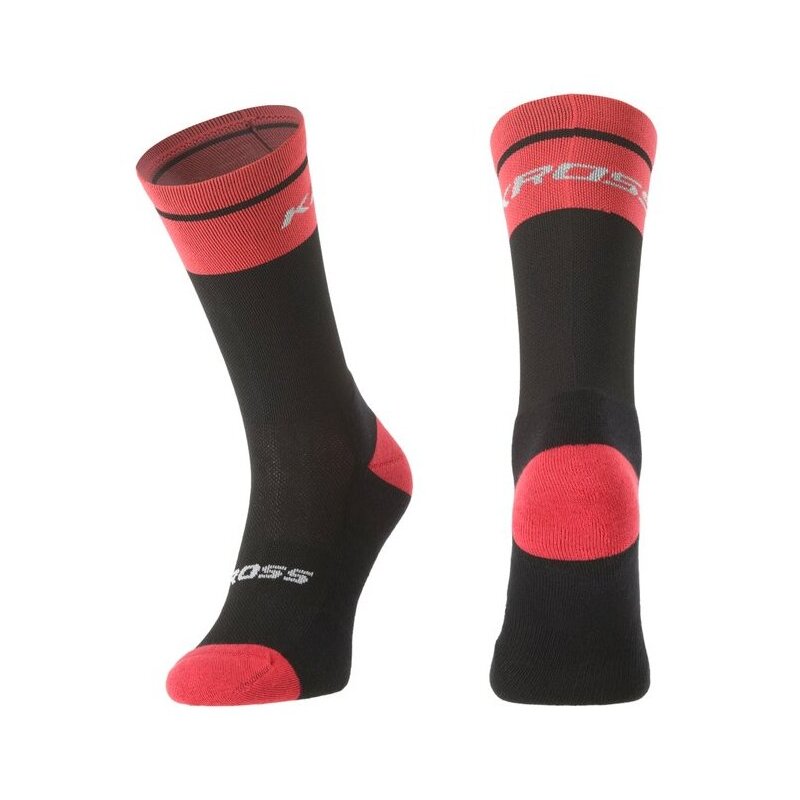 Skarpetki rowerowe KROSS Loony Hi (rozmiar 36-38) Czarno-czerwony