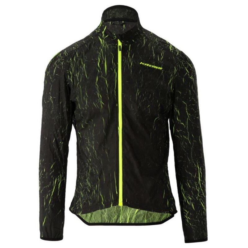 Kurtka rowerowa KROSS Ether (rozmiar S) Czarno-zielony