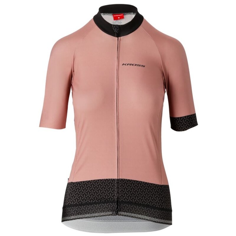 Koszulka rowerowa KROSS Flow Lady 2.0 (rozmiar L) Różowo-czarny