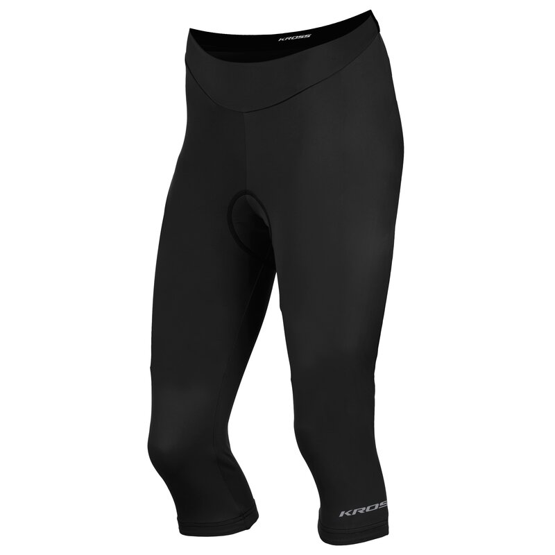 Spodenki rowerowe KROSS 3/4 Damskie z Wkładką (rozmiar S) Czarny