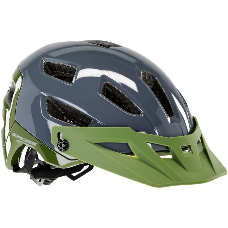 Kask rowerowy KROSS Adventuro Pro Szaro-zielony MTB (rozmiar M)