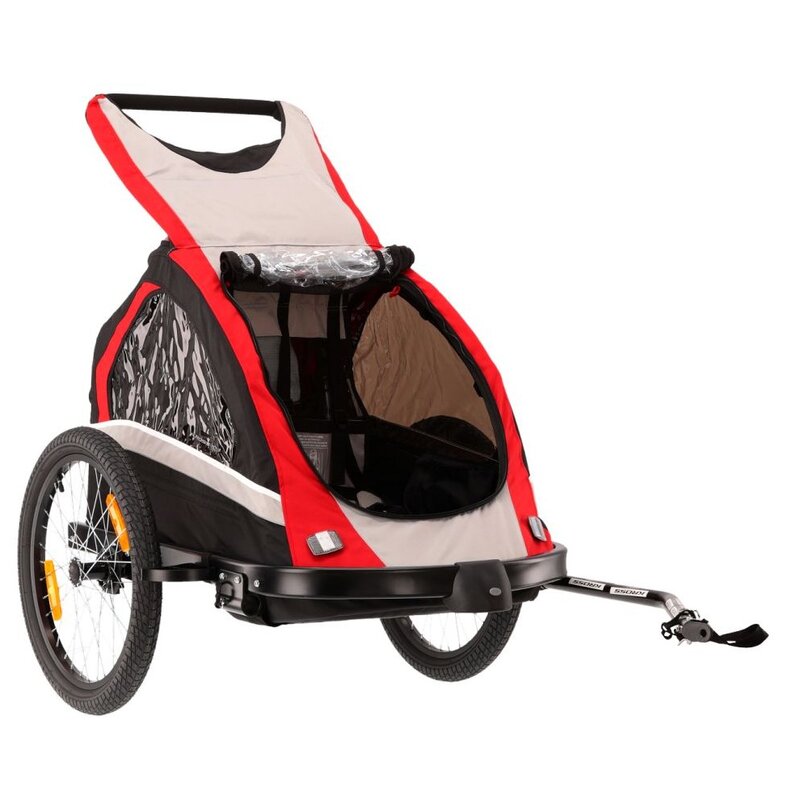 Przyczepka rowerowa KROSS Freedom 30kg Pasy Czarno-czerwony