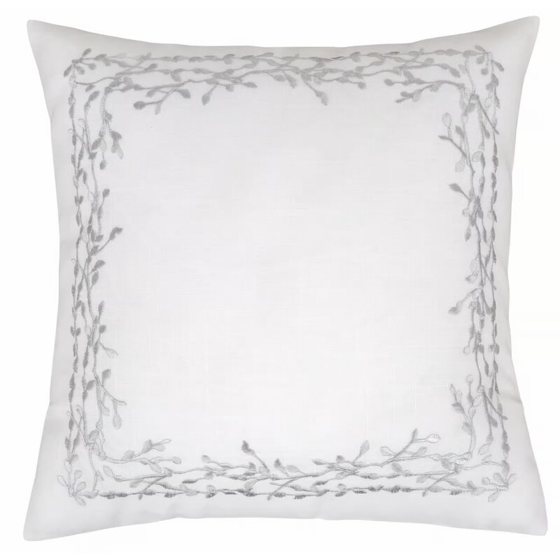 Poszewka MY HOME Silver Garden 42 x 42 cm Biało-srebrny