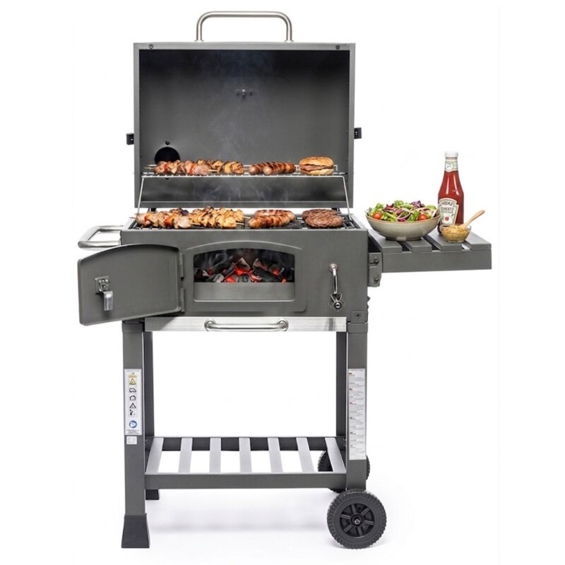 Grill ogrodowy węglowy ACTIVA Angular 11245K Zamykany, żeliwny ruszt, termometr