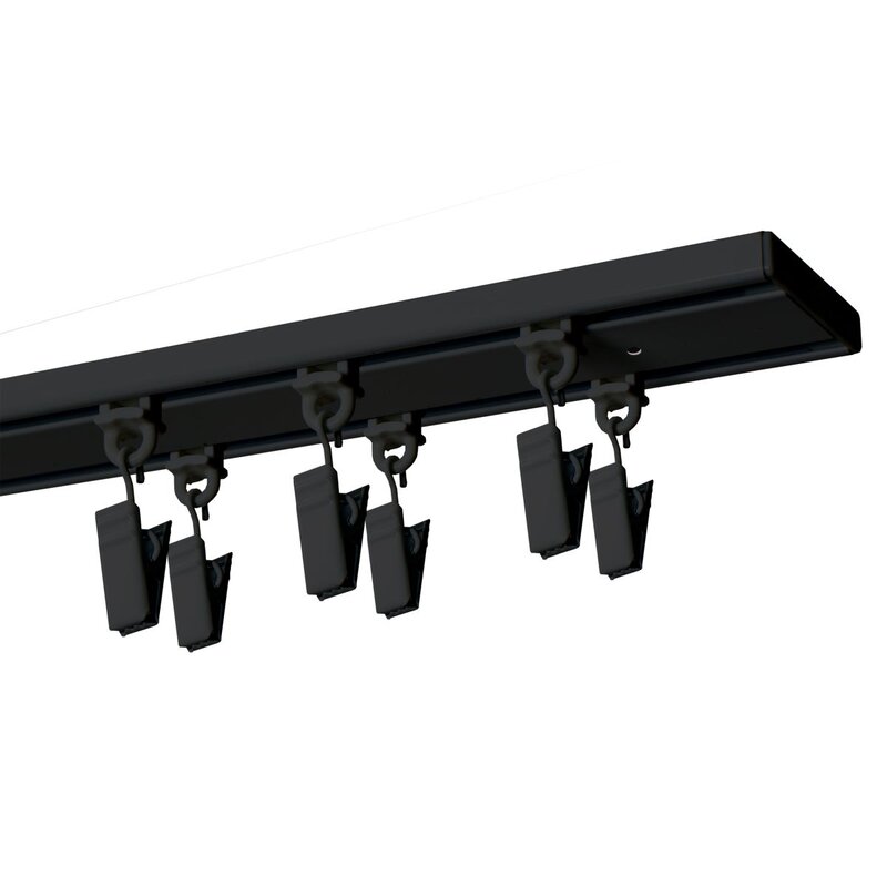 Szyna sufitowa DECASTYL z żabkami podwójna 250 cm Czarny