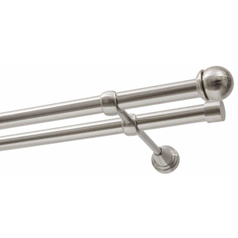 Karnisz DECASTYL Gałka Max podwójny 200 cm Stal nierdzewna