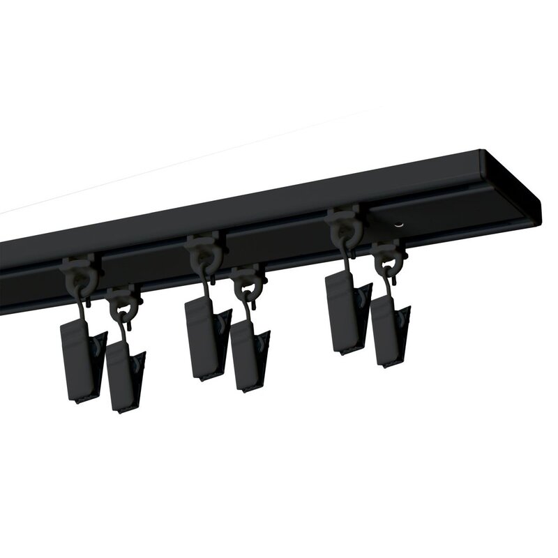 Szyna sufitowa DECASTYL z żabkami podwójna 300 cm Czarny