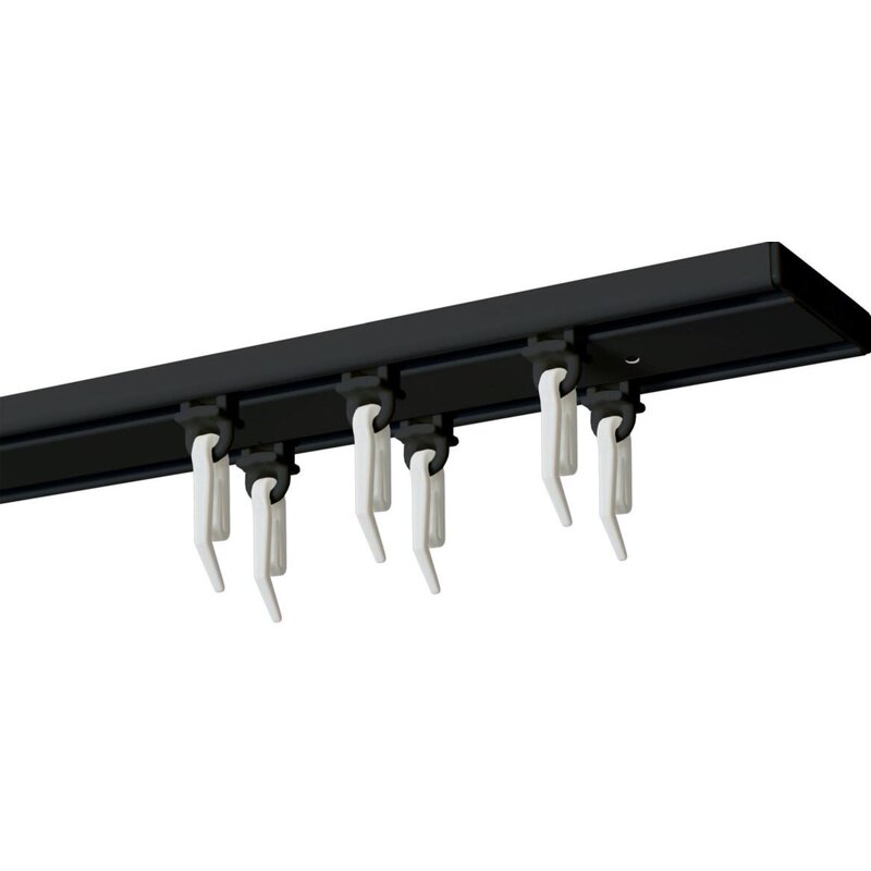 Szyna sufitowa DECASTYL z agrafkami podwójna 200 cm Czarny