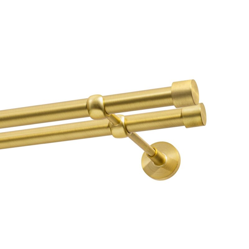 Karnisz DECASTYL Luna z kółkami podwójny 480 cm Mosiądz Satyna