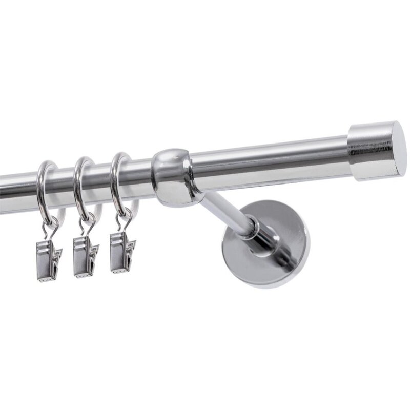 Karnisz DECASTYL Luna z kółkami pojedynczy 200 cm Chrom