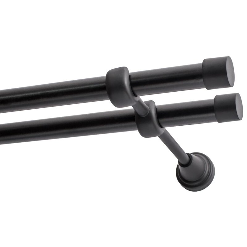 Karnisz DECASTYL Luna podwójny 480 cm Czarny