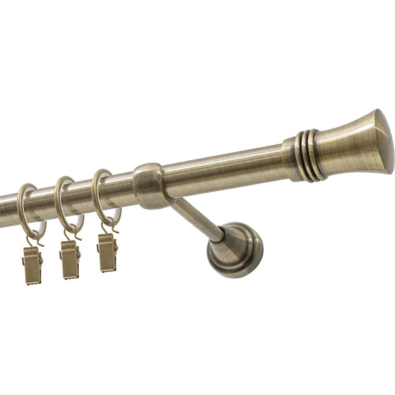 Karnisz DECASTYL Capri z kółkami pojedynczy 160 cm Mosiądz Antyczny