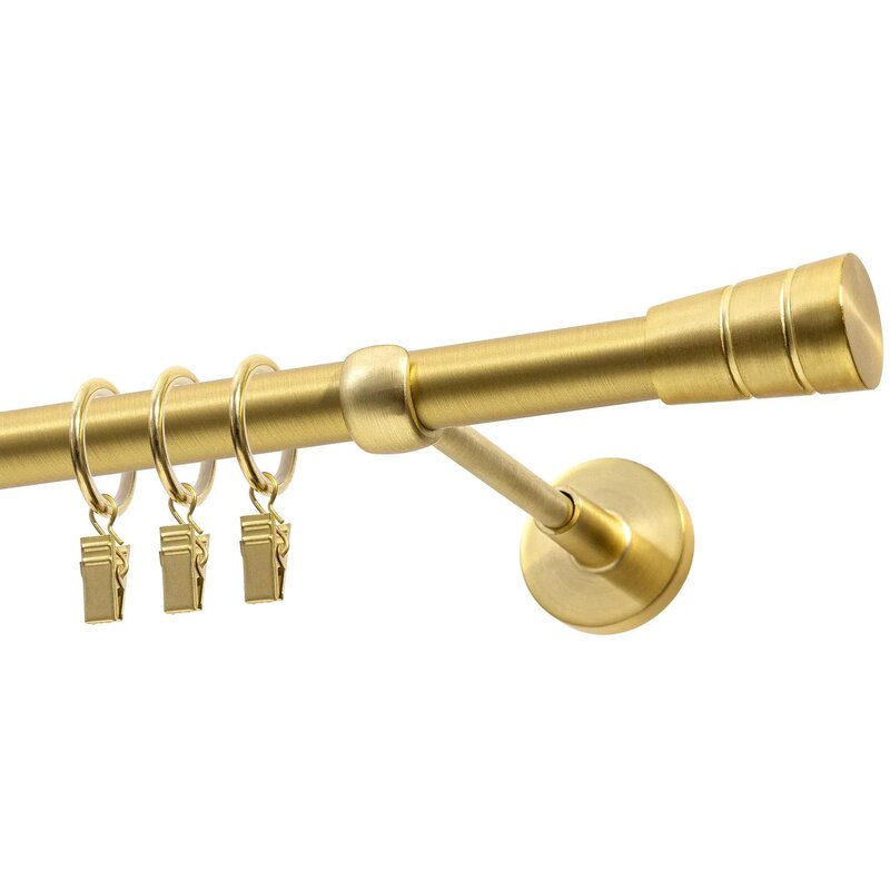 Karnisz DECASTYL Stożek z kółkami pojedynczy 400 cm Mosiądz Satyna