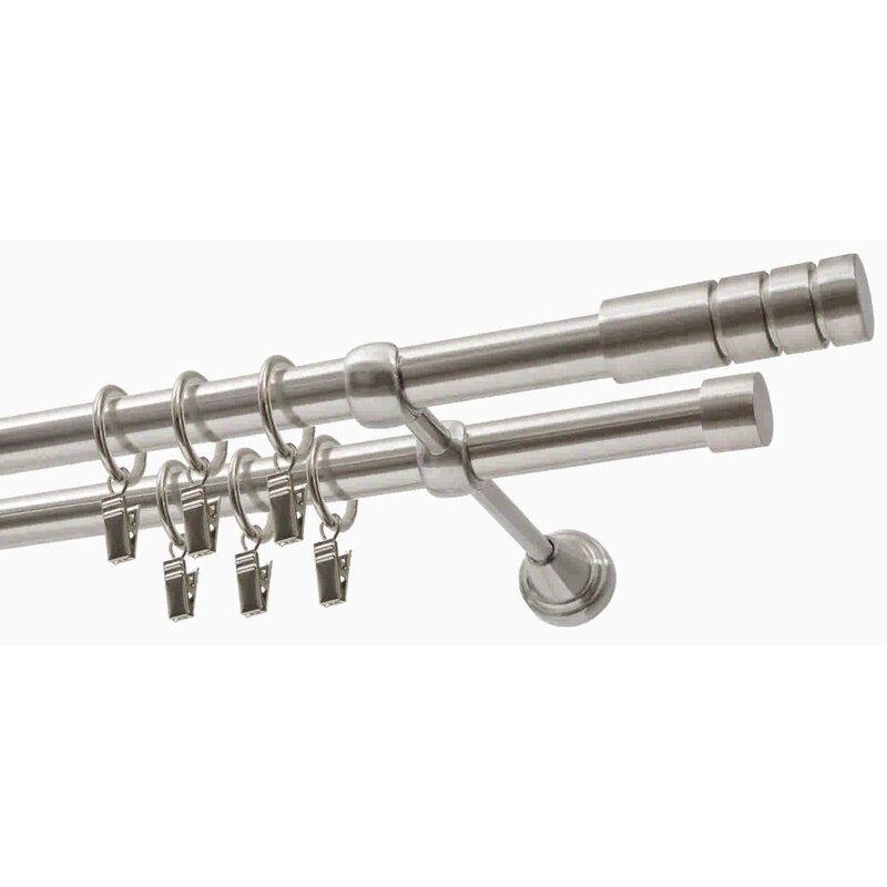 Karnisz DECASTYL Techno z kółkami podwójny 320 cm Stal nierdzewna