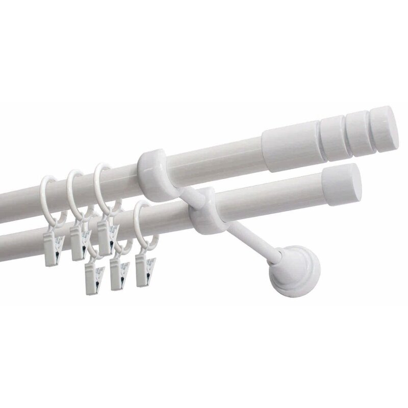 Karnisz DECASTYL Techno z kółkami podwójny 480 cm Biały