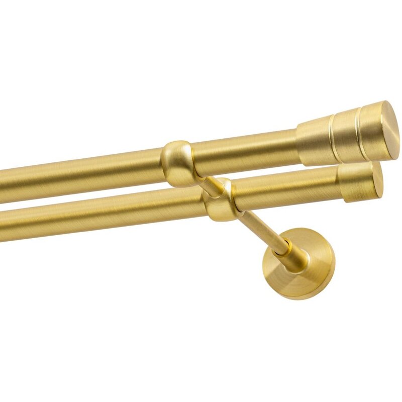 Karnisz DECASTYL Stożek Podwójny 200 cm Mosiądz Satyna