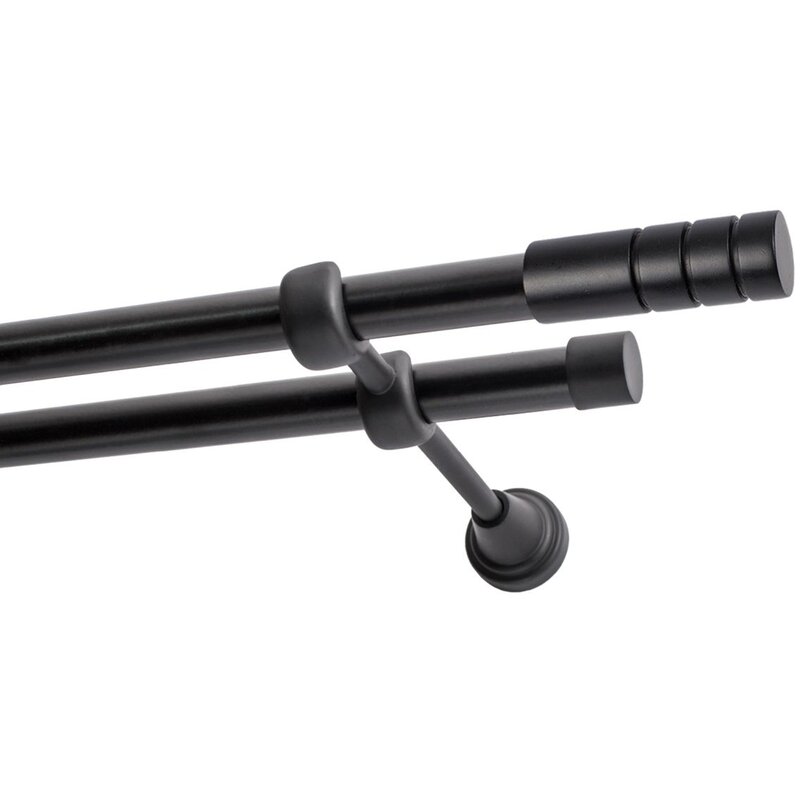 Karnisz DECASTYL Techno podwójny 400 cm Czarny