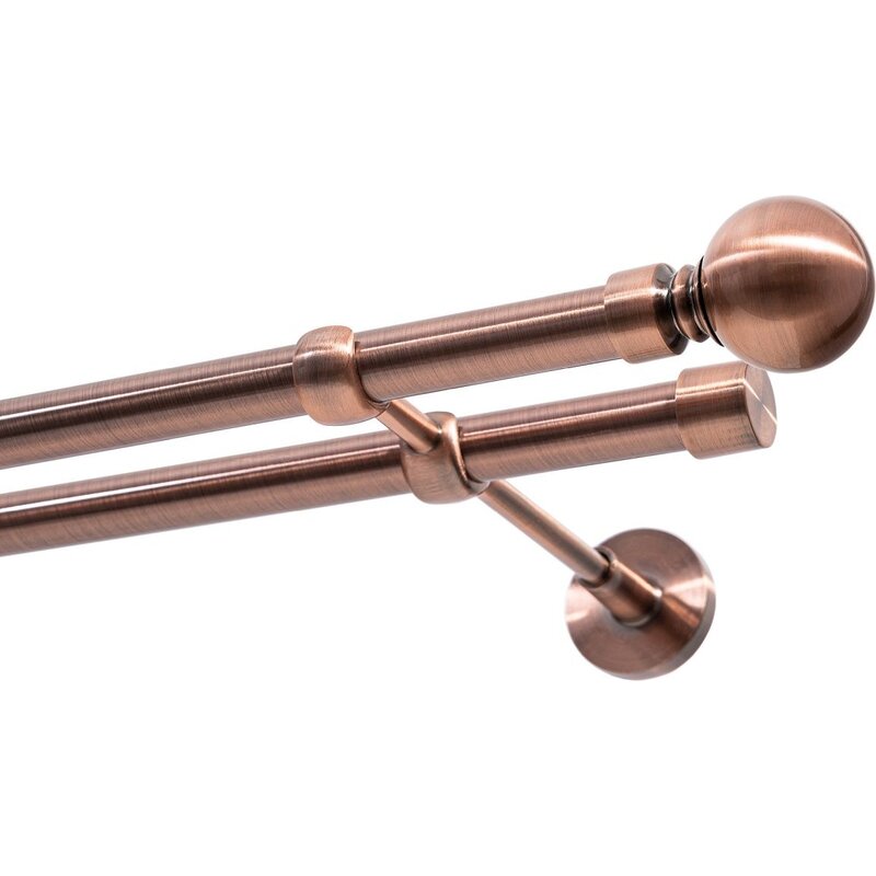 Karnisz DECASTYL Modern podwójny 240 cm Miedziany