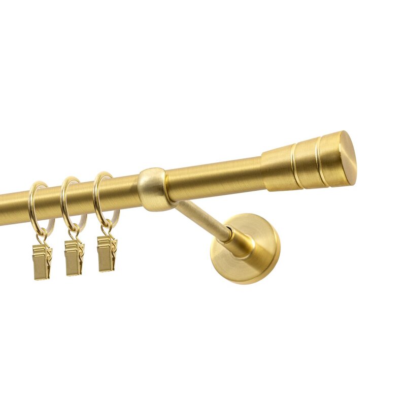 Karnisz DECASTYL Stożek z kółkami pojedynczy 160 cm Mosiądz satyna