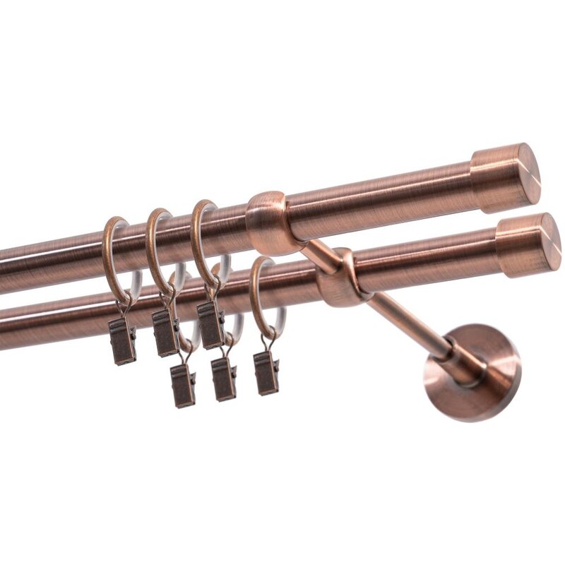 Karnisz DECASTYL Luna z kółkami podwójny 480 cm Miedziany