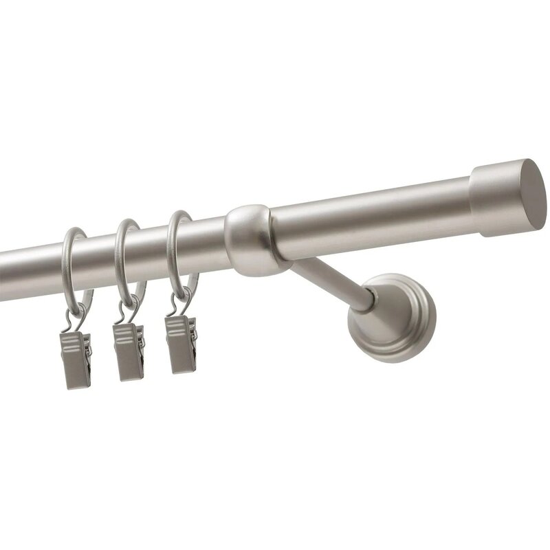 Karnisz DECASTYL Luna z kółkami pojedynczy 240 cm Chrom Satyna