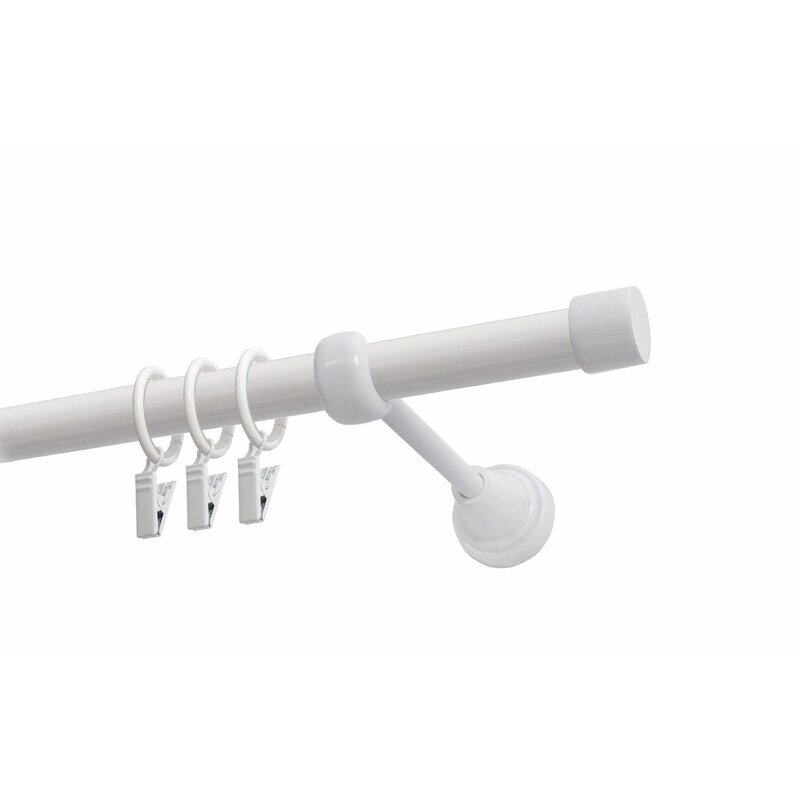 Karnisz DECASTYL Luna z kółkami pojedynczy 160 cm Biały