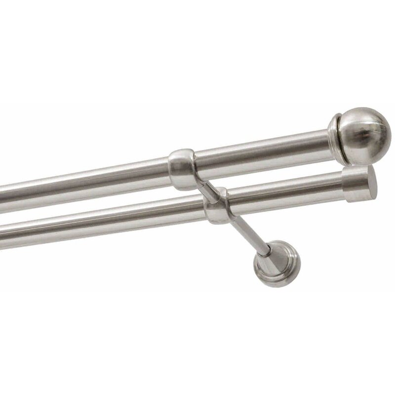 Karnisz DECASTYL Gałka Max podwójny 320 cm Stal nierdzewna