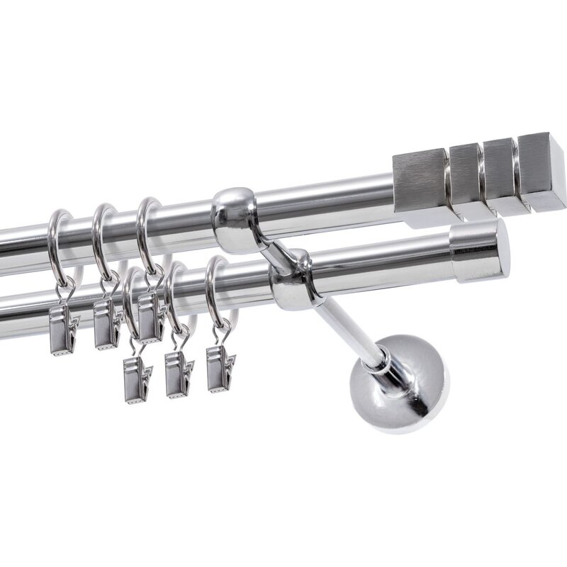 Karnisz DECASTYL Dion z kółkami podwójny 320 cm Chrom