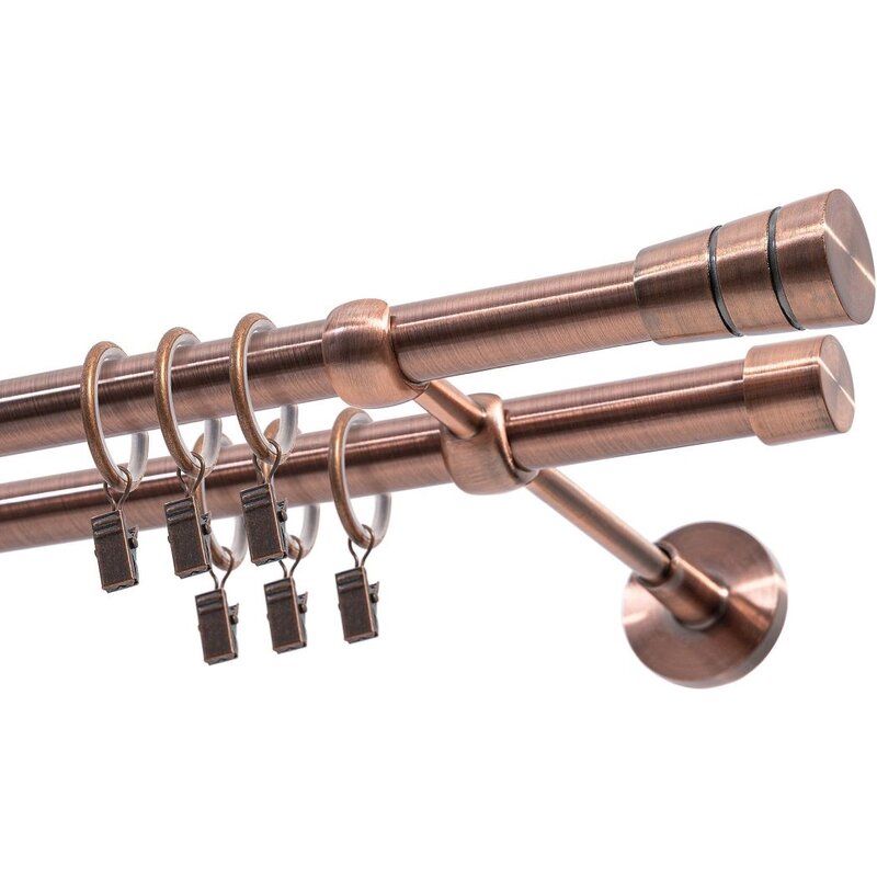 Karnisz DECASTYL Stożek z kółkami podwójny 240 cm Miedziany